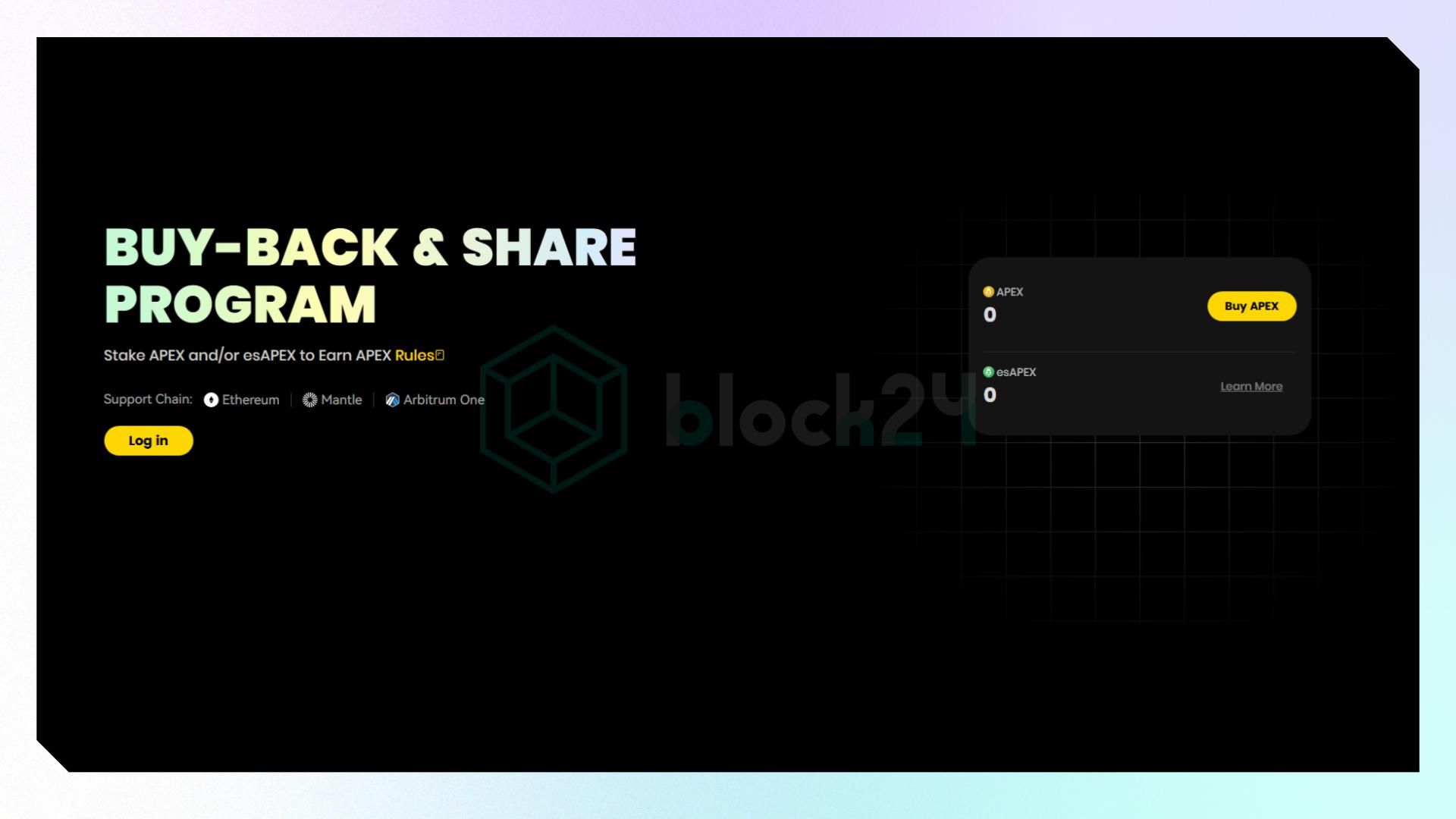 Giao diện ApeX staking