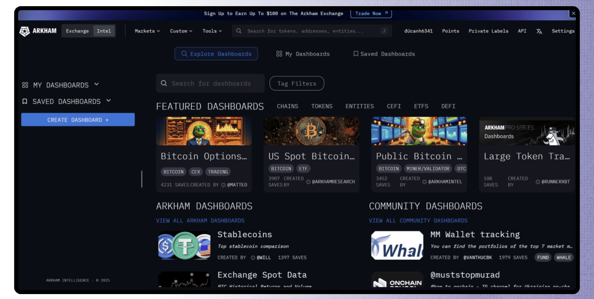 Arkham Dashboard