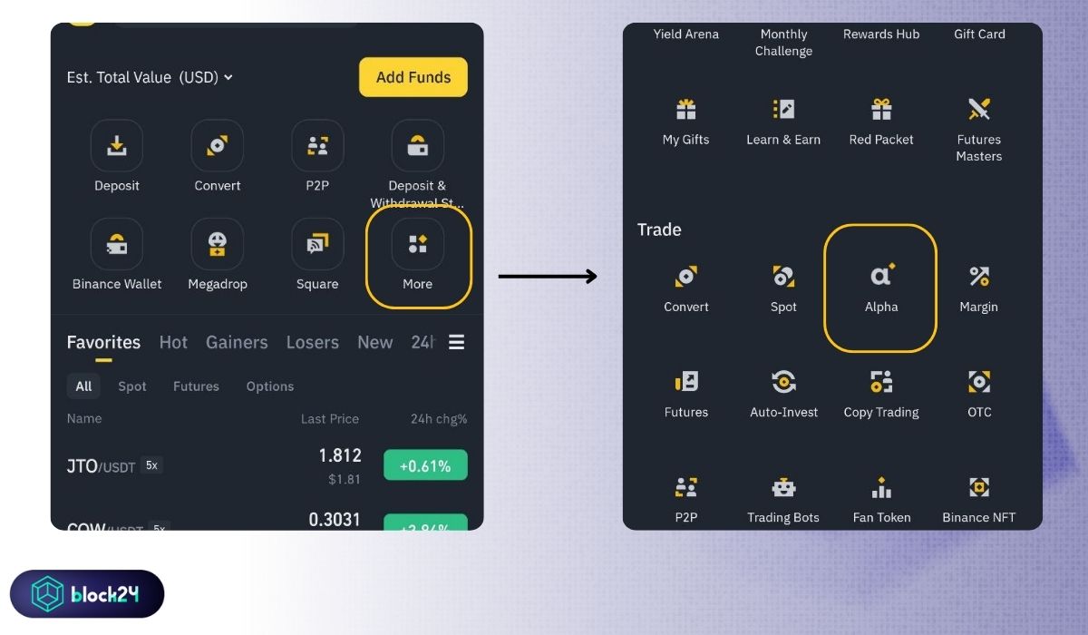 Cách truy cập Binance Alpha