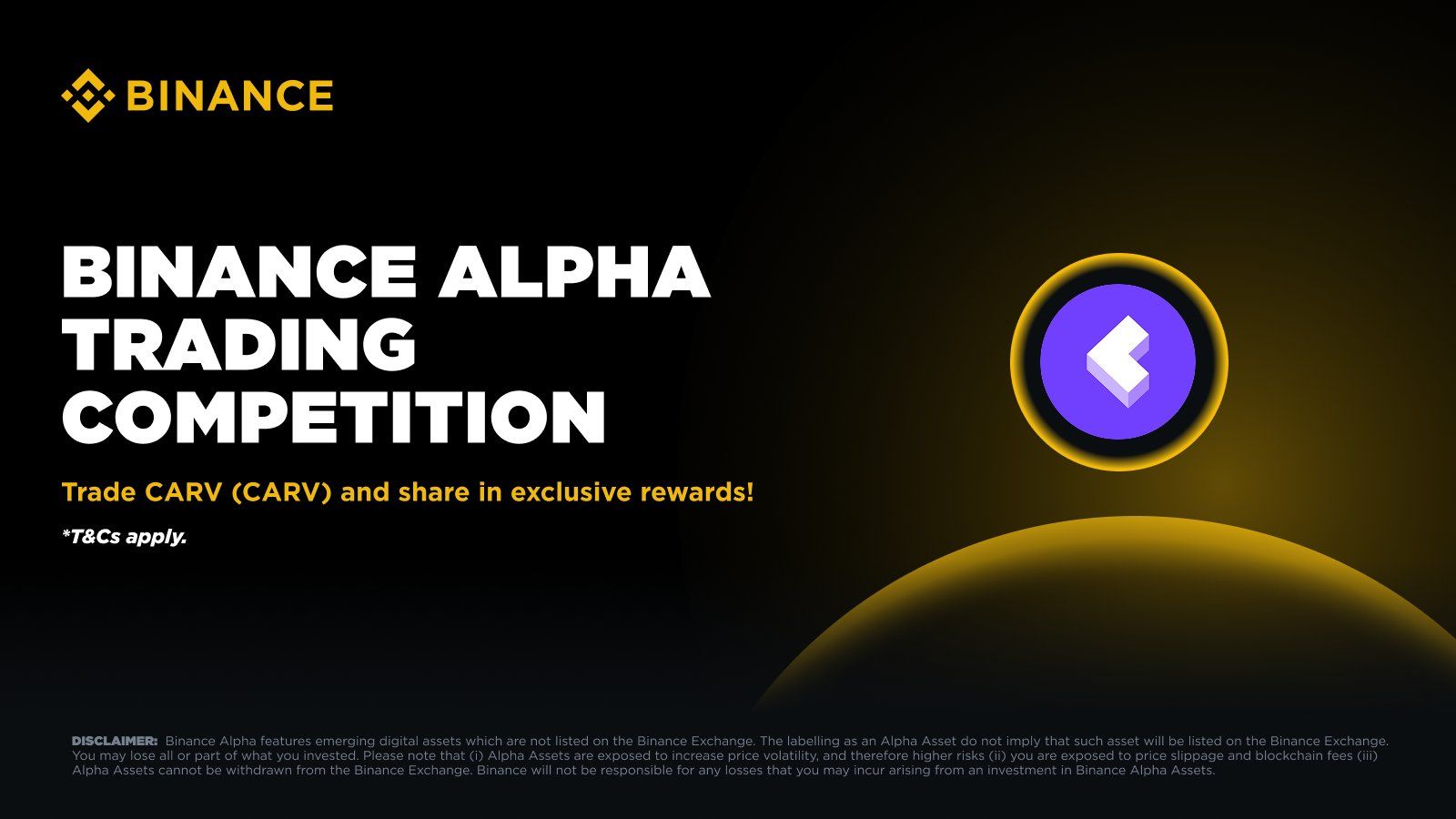 Binance Alpha tổ chức cuộc thi giao dịch token CARV (Carv) - nguồn: Binance Announcement
