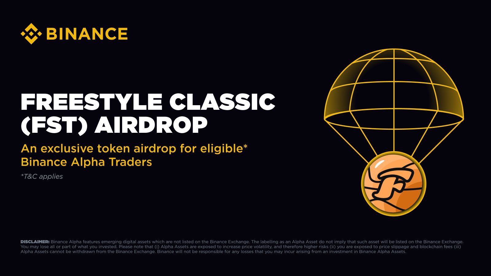 Binance Alpha thông báo niêm yết và airdrop token FST (FreeStyle Classic) vào ngày 24/8/2025 - nguồn: X (Twitter)