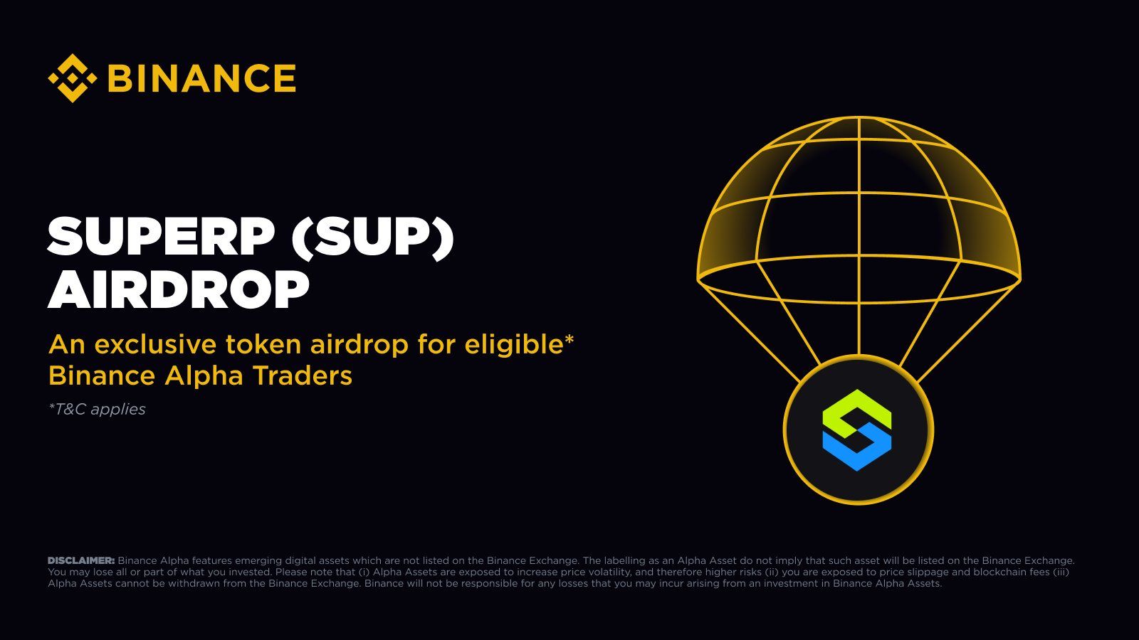 Binance Alpha bật mí việc niêm yết và airdrop token SUP (Superp) vào ngày 5/8 tới đây - nguồn: X (Twitter)