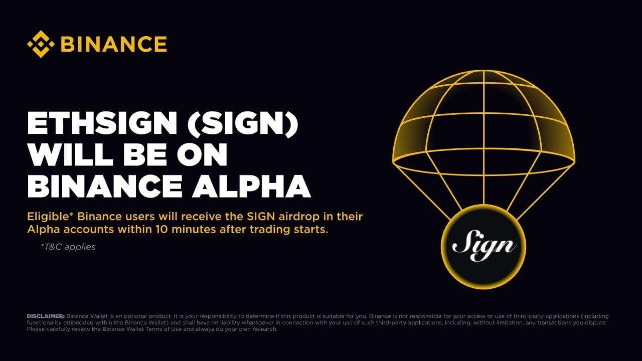 Binance Alpha sẽ airdrop token SIGN cho cộng đồng