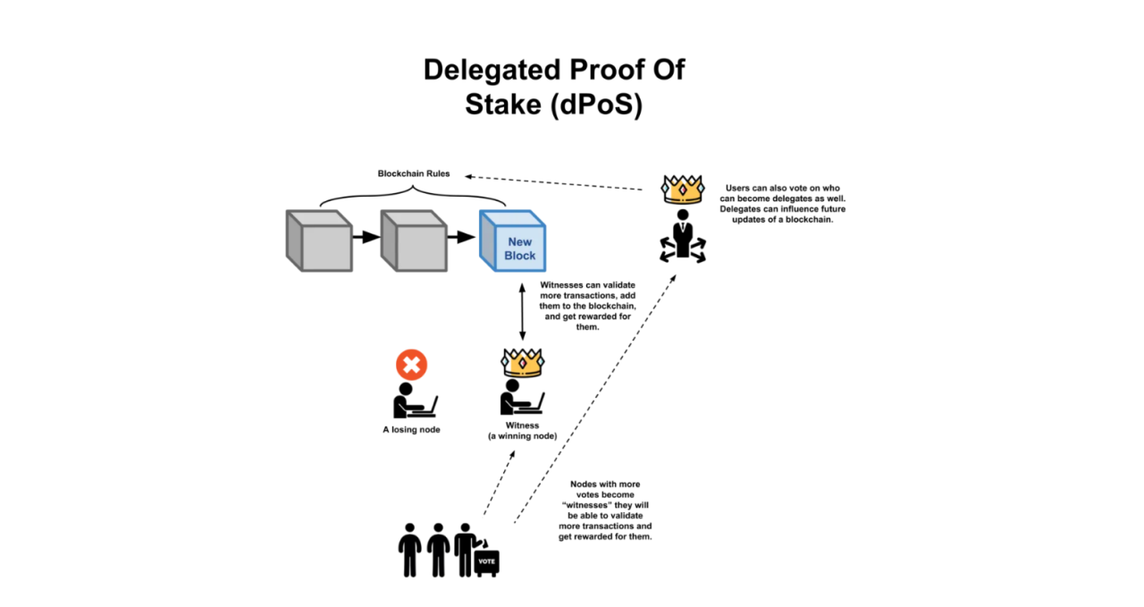 Mô hình hoạt động của cơ chế Delegated PoS