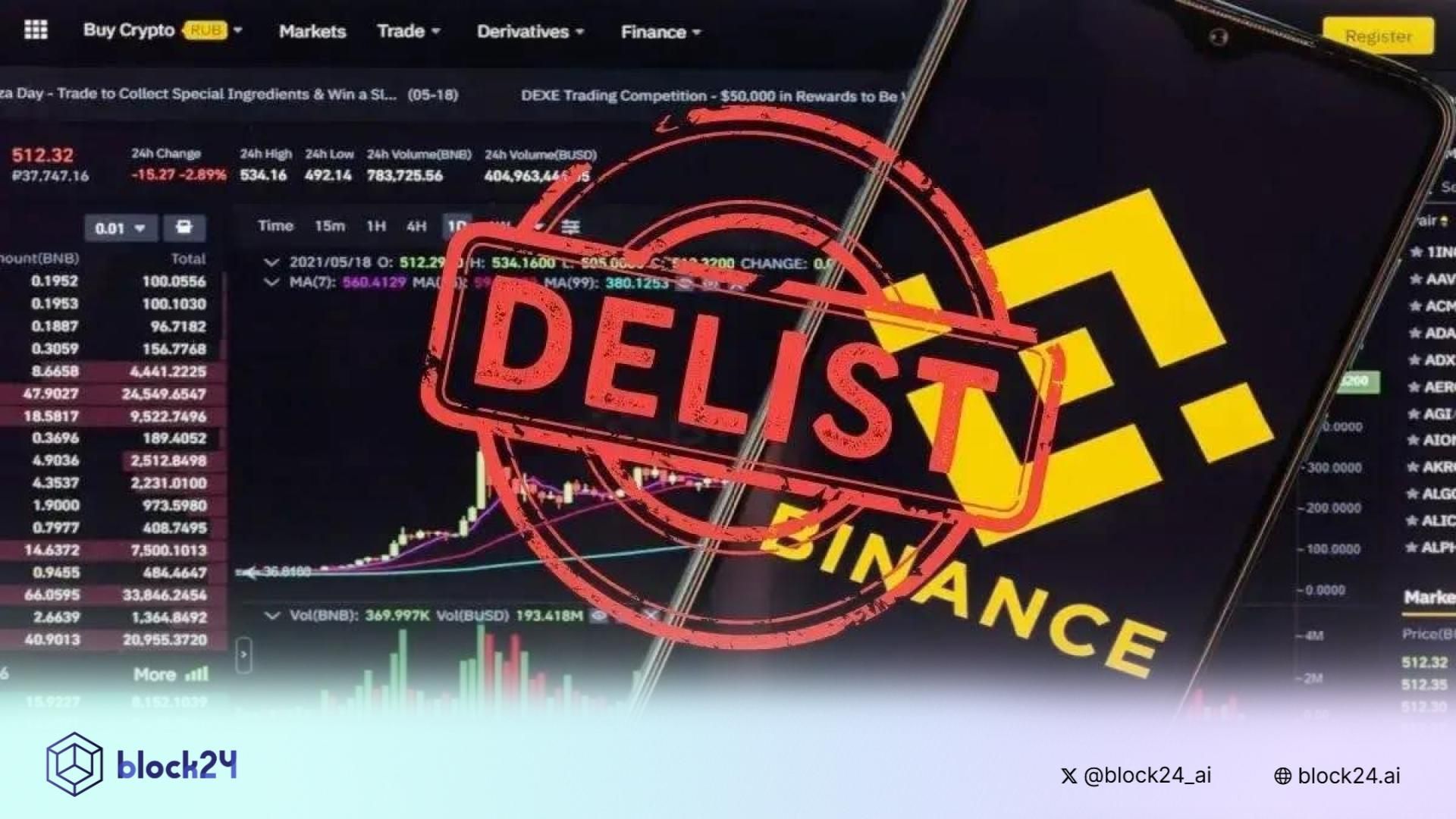 Binance và Bybit delist 15 đồng coin sau ngày 7/10/2025!