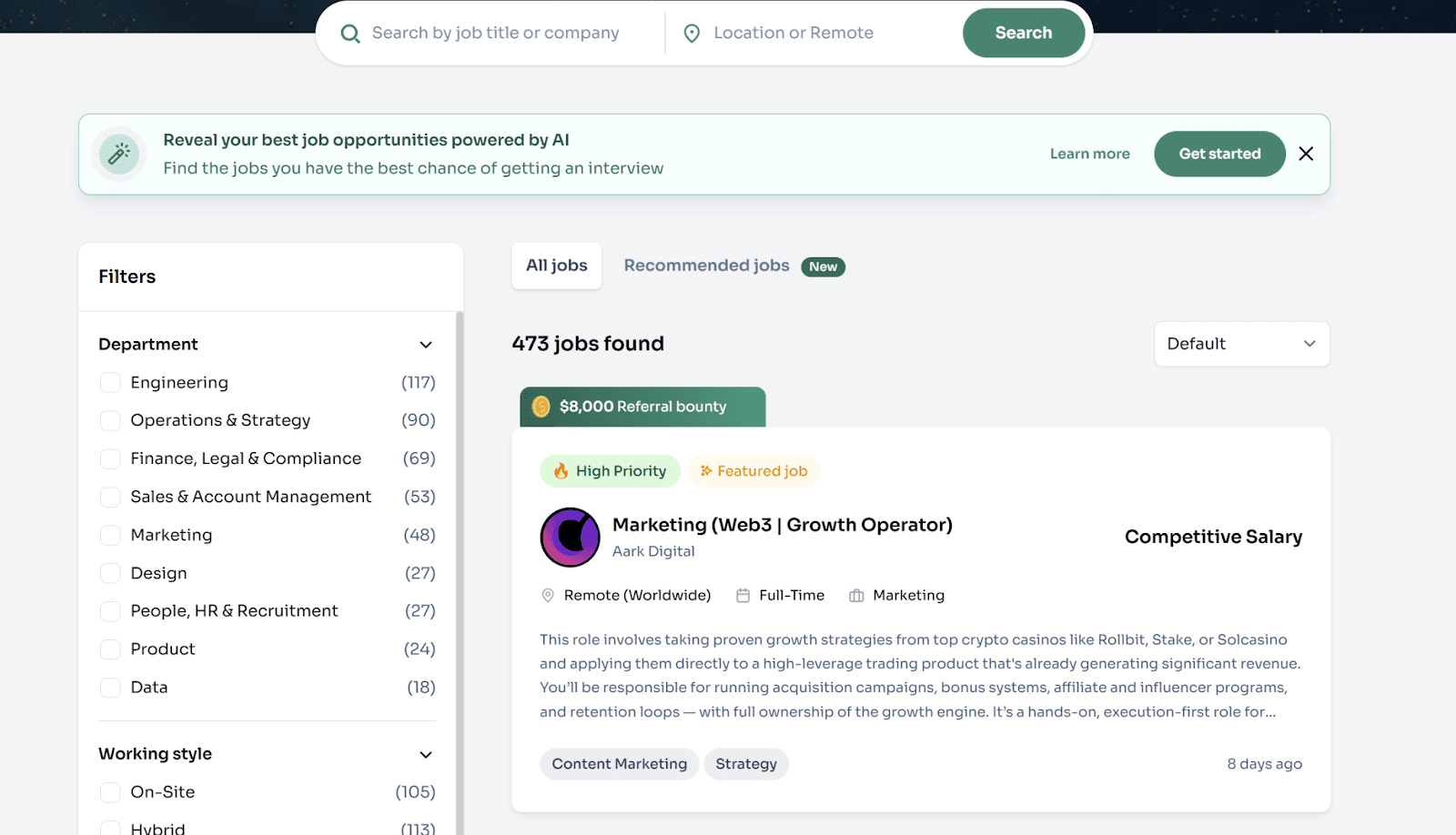 Giao diện Job Portal