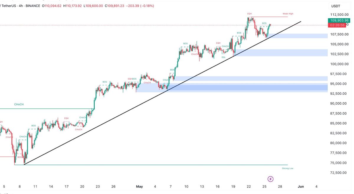 Bitcoin chững lại ở $110K nhưng các tổ chức vẫn tích lũy liên tục