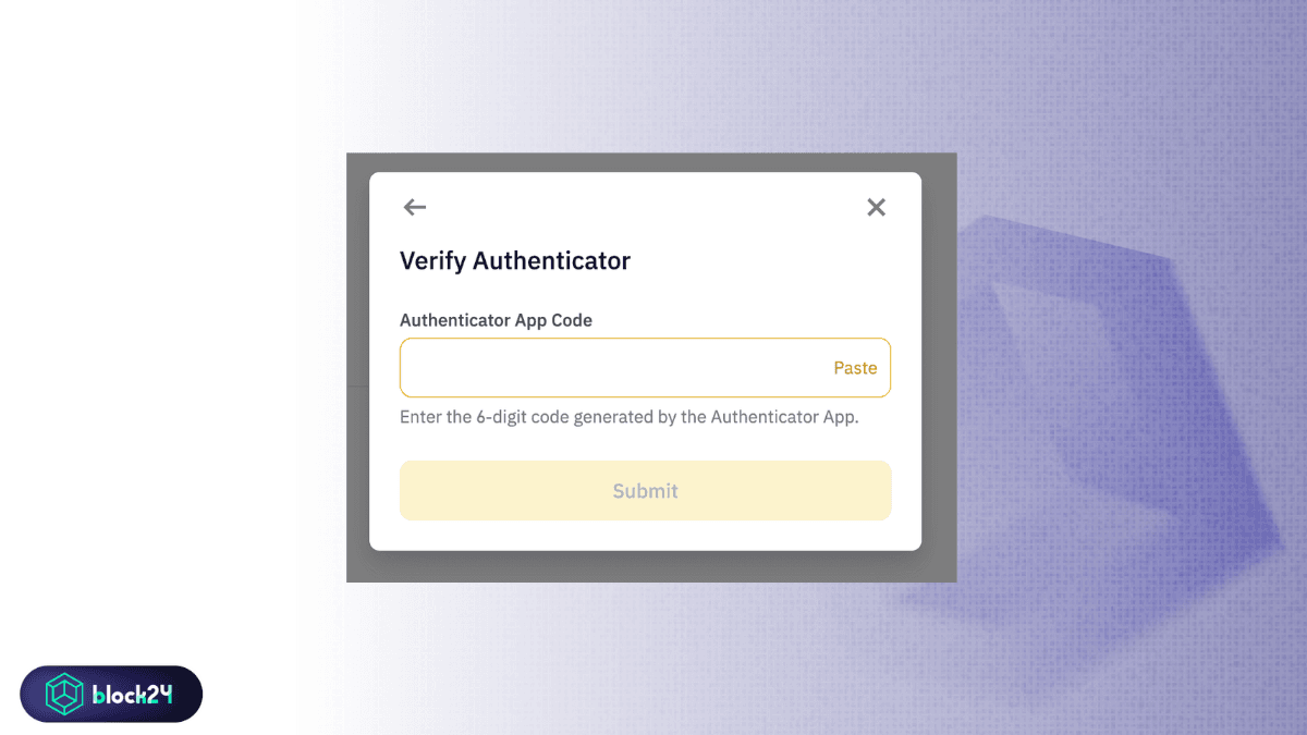 Nhập mã 2FA từ ứng dụng Authenticator