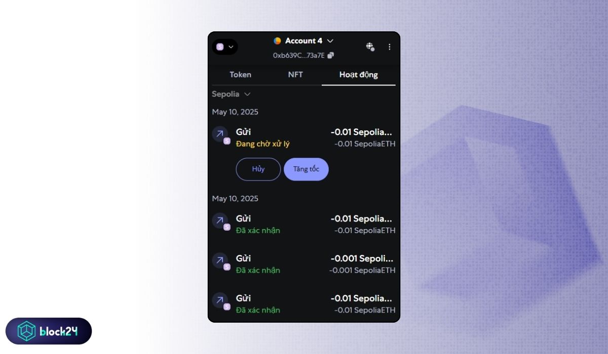 Xử lý giao dịch pending