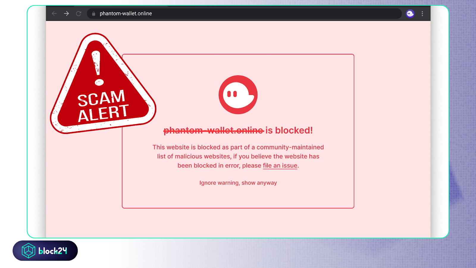 Ảnh minh họa rủi ro bị lừa đảo khi rút tiền ví Phantom