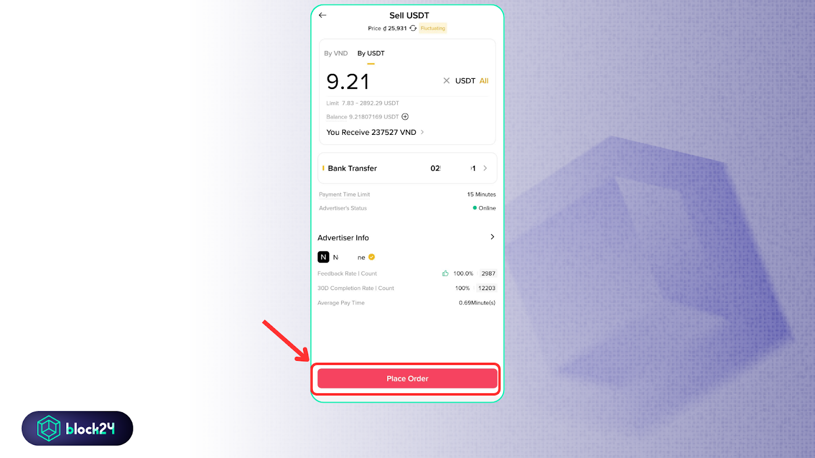 Bán USDT để rút tiền về tài khoản ngân hàng