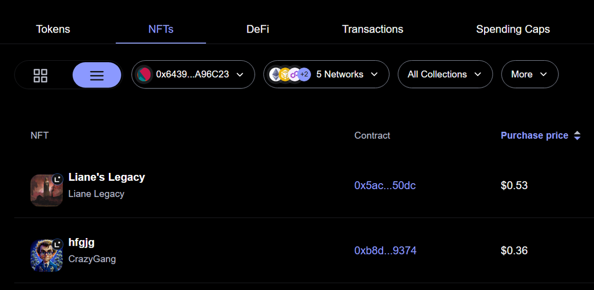 Giao diện quản lý NFTs trên MetaMask