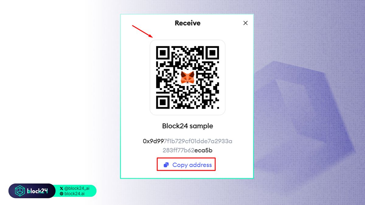 Cách lấy địa chỉ ví nhận token trên MetaMask