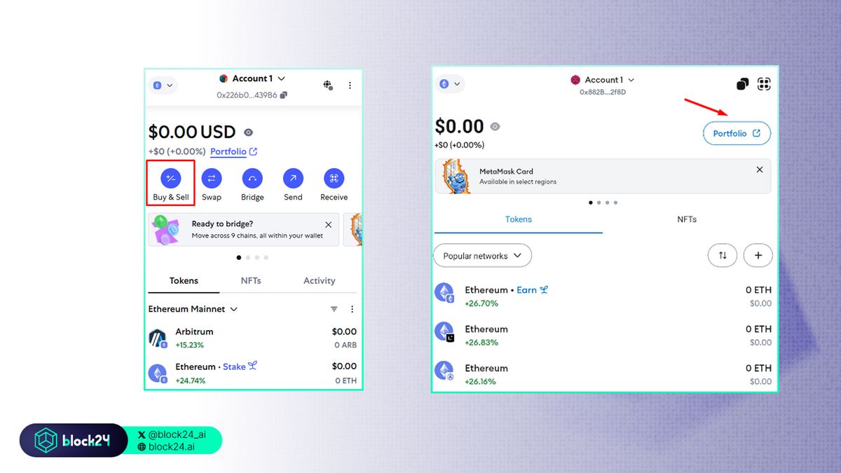 Các bước mua & bán crypto trên MetaMask