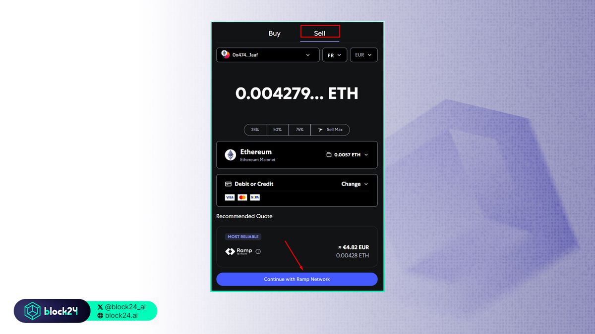 Cách bán crypto trên MetaMask
