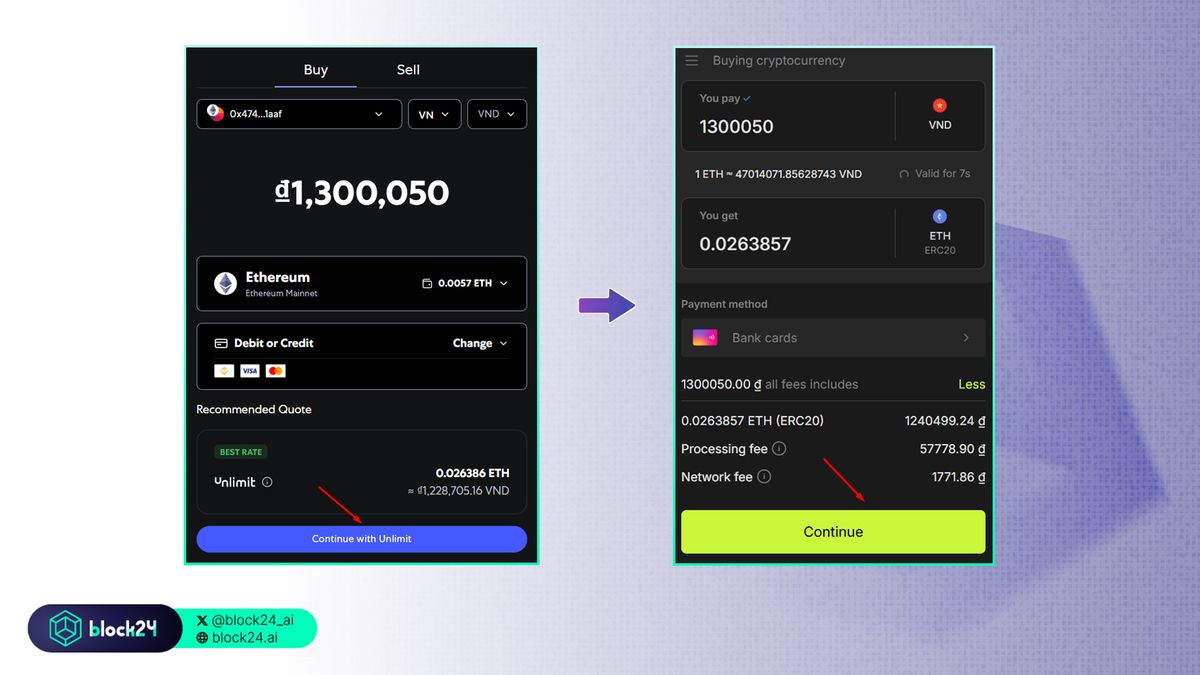 Các bước mua crypto trên MetaMask