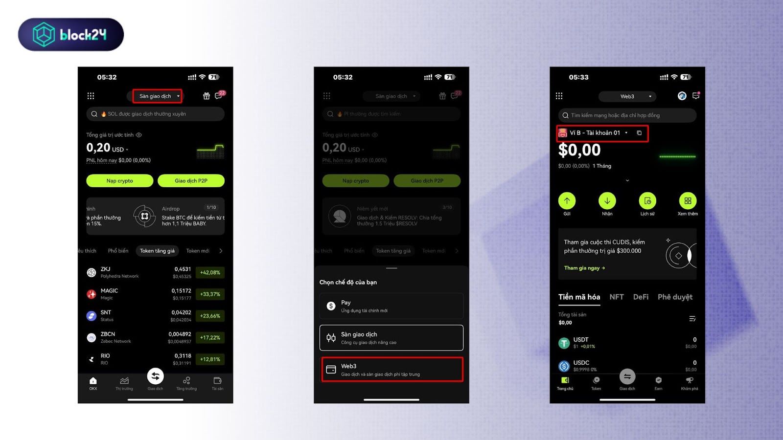 Setup ví mới trên OKX