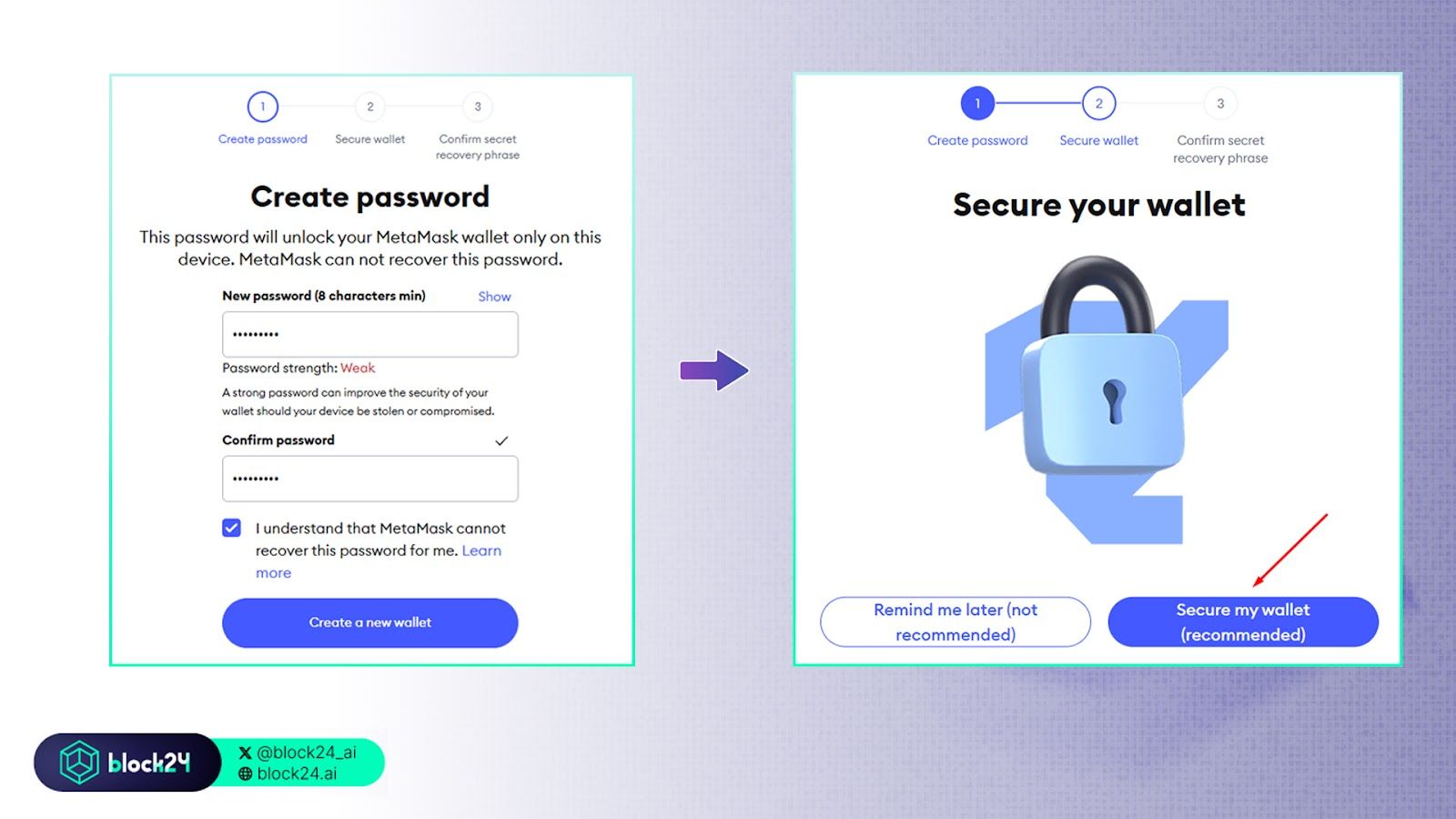 Thiết lập mật khẩu ví metamask