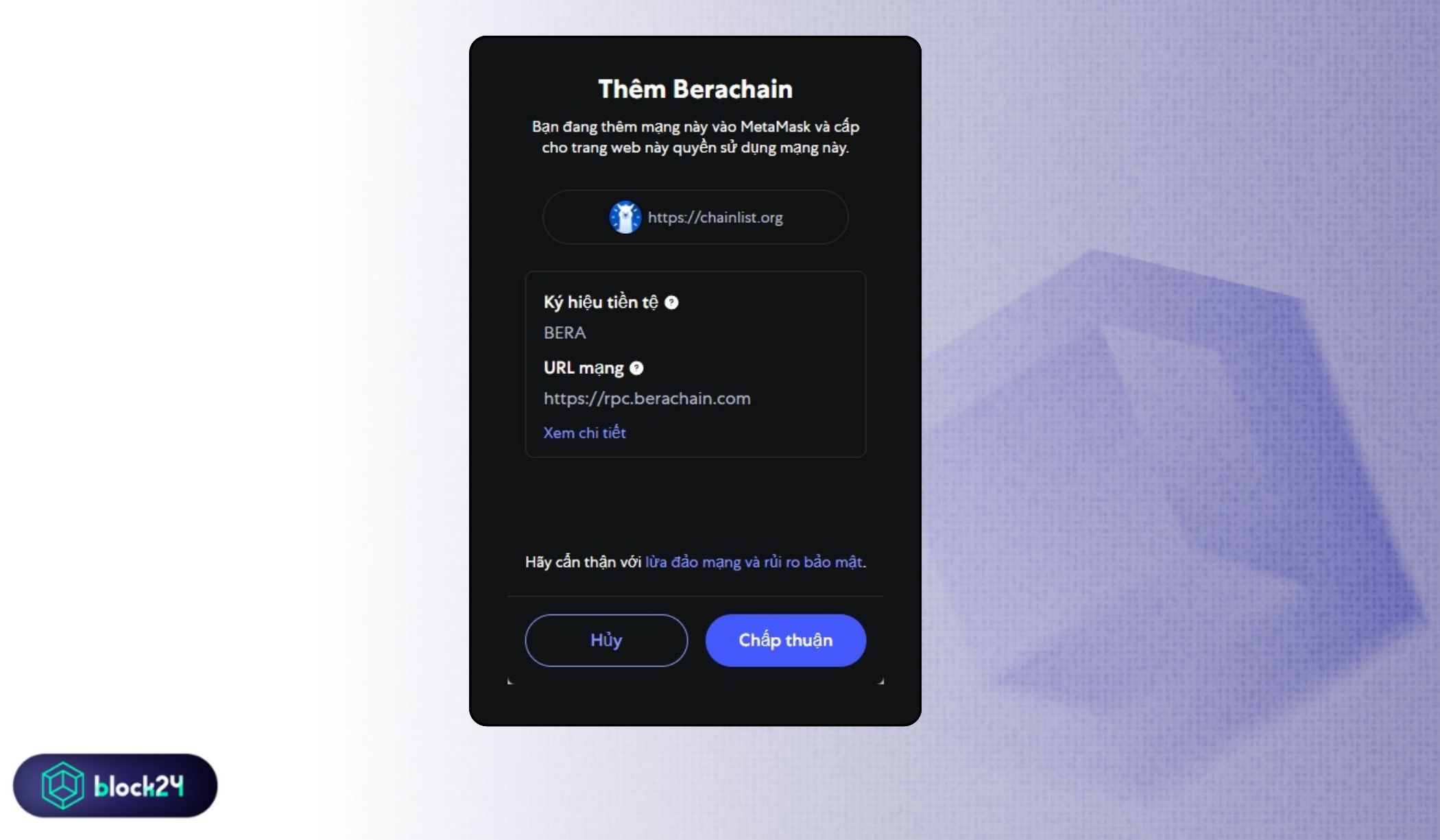 Bấm Approve trong ví MetaMask