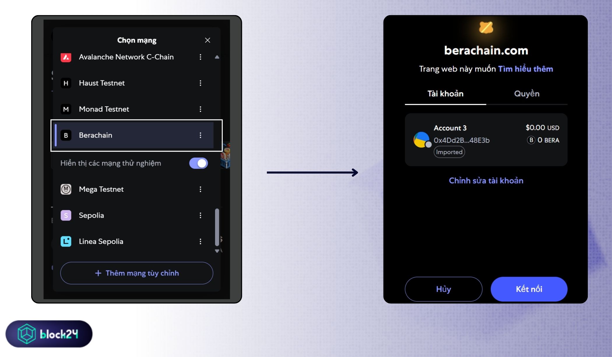 Kết nối với dApps trên Berachain