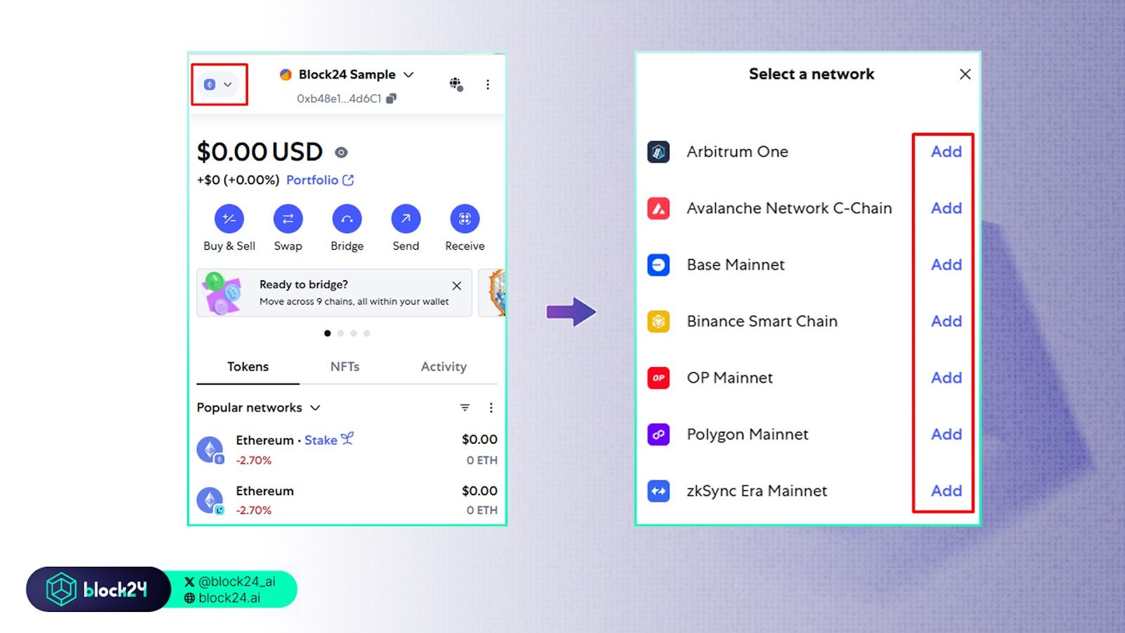 Các bước thêm EVM chain được tích hợp sẵn trên MetaMask