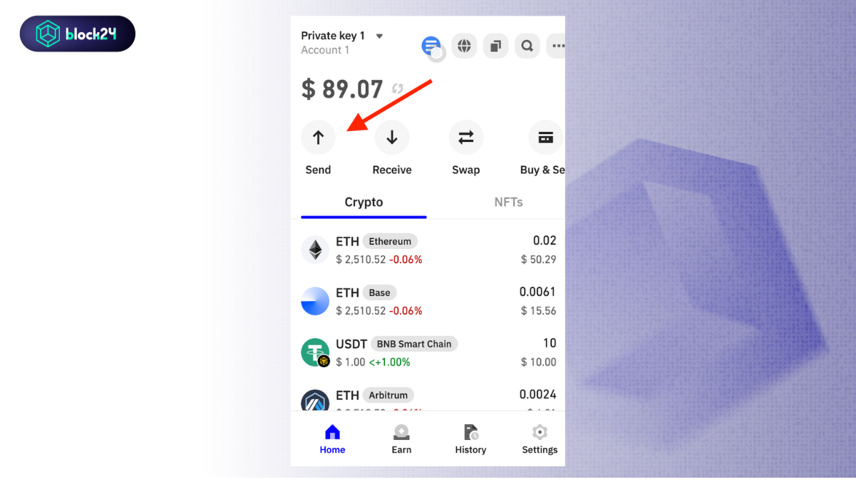 Mở ví Trust