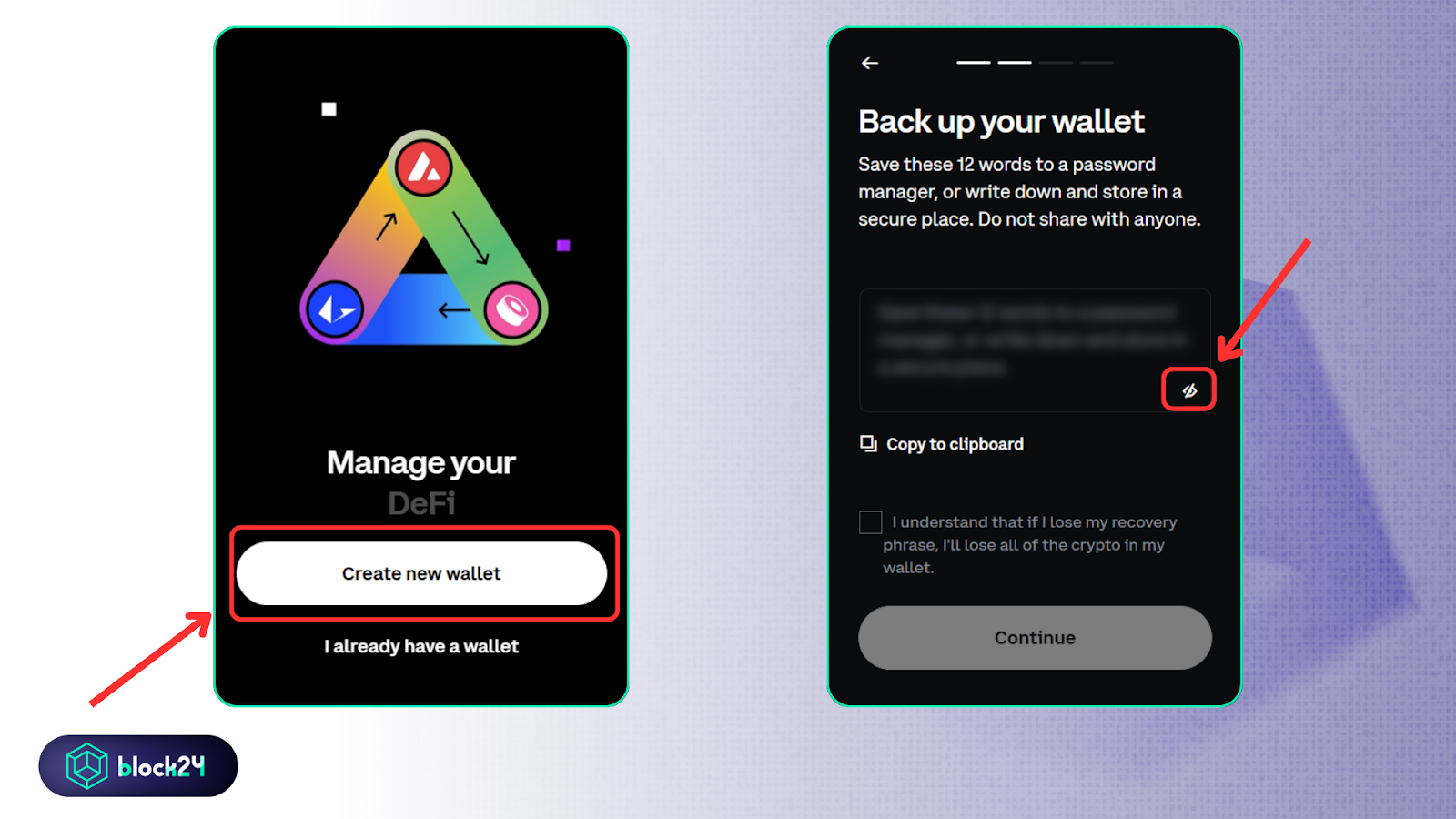 Nhấn Create new wallet để tạo ví Coinbase mới
