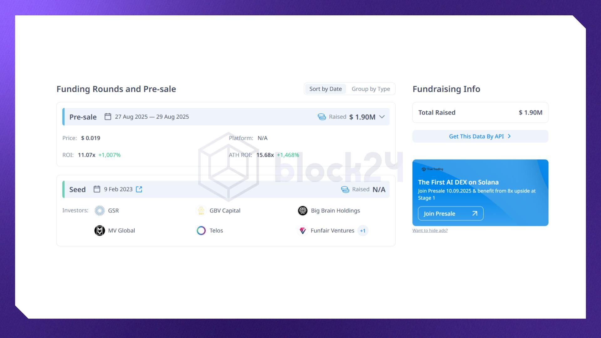Thông tin các vòng raise vốn của Collector Crypt (Nguồn: Cryptorank.io)