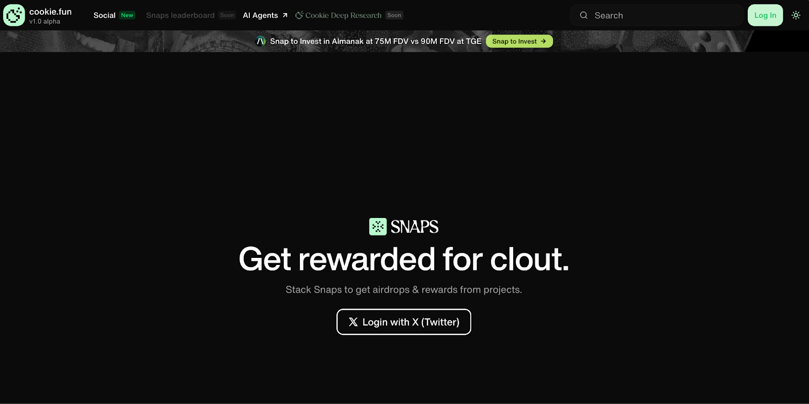 Đăng nhập Cookie SNAPS bằng tài khoản X
