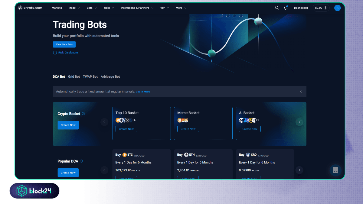 Các Bots giao dịch trên Crypto.com