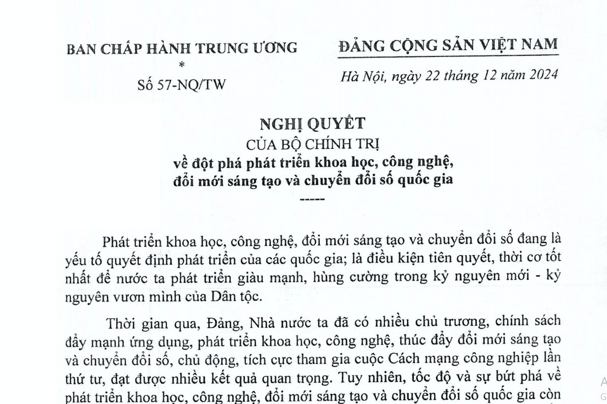 Nghị quyết 57 của Bộ Chính trị