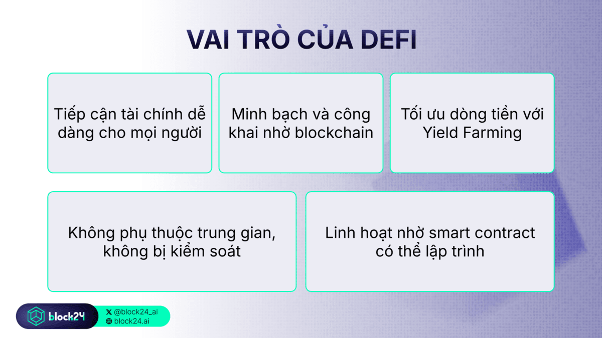 Vai trò của defi