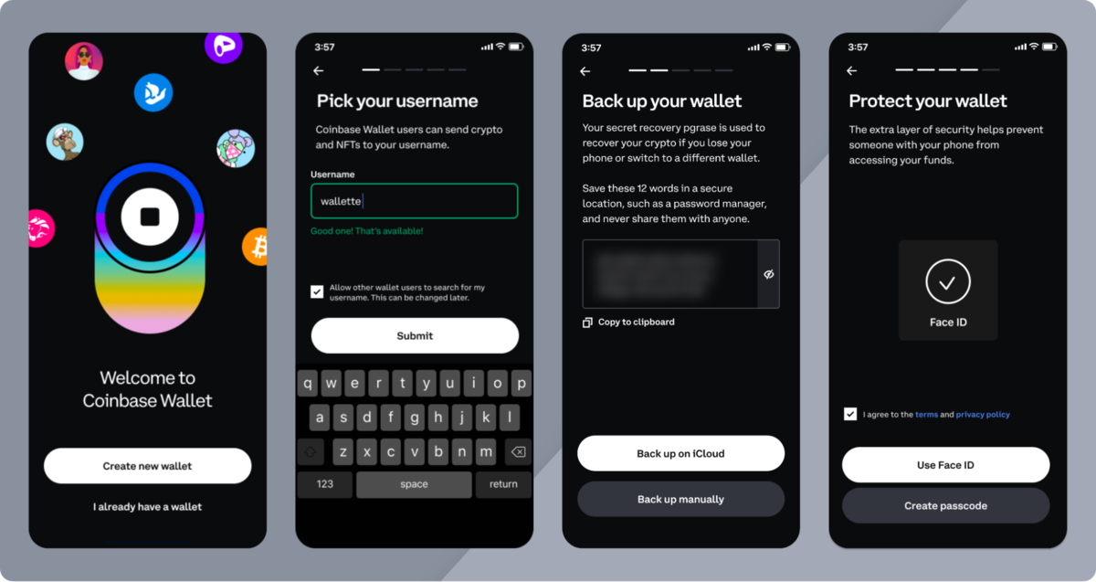 Giao diện Coinbase Wallet