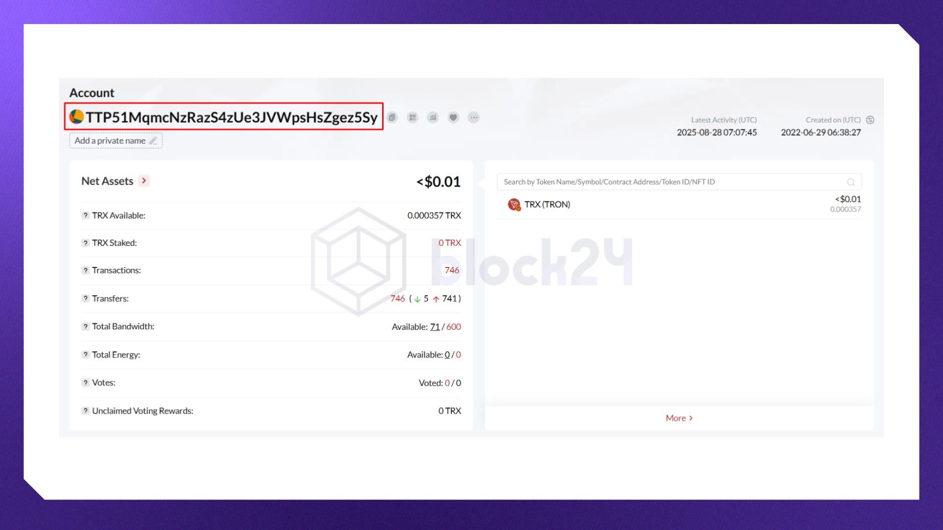 Địa chỉ ví USDT mạng TRC-20