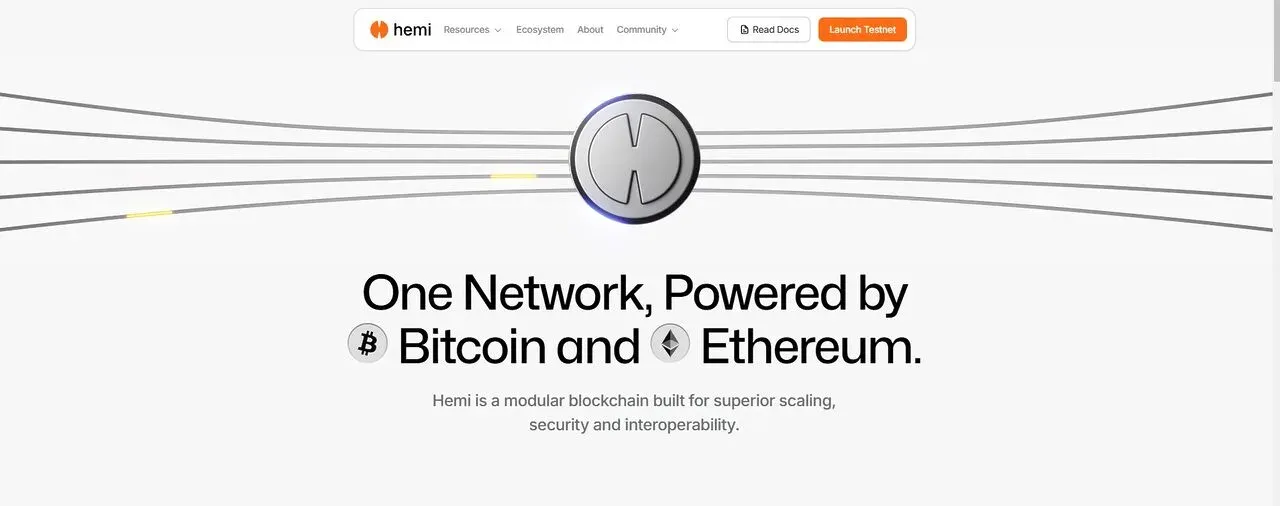 Giao diện website của dự án Hemi Network