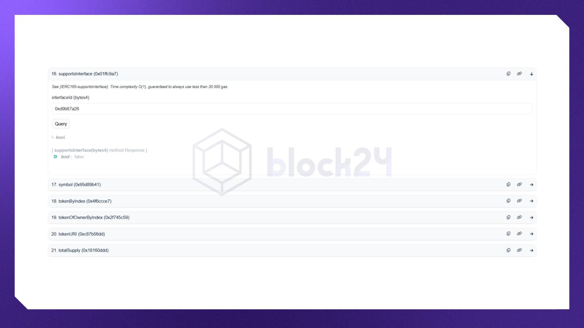 Kiểm tra tiêu chuẩn token qua contract trên blockchain explorer