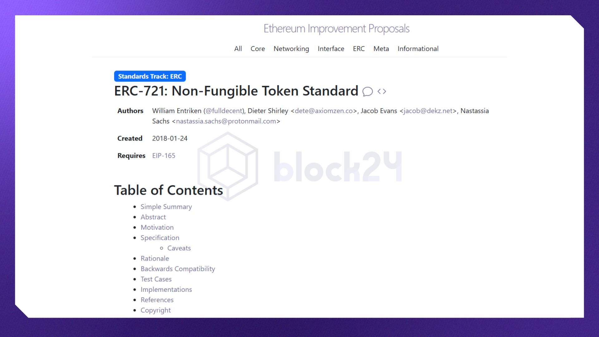 Đề xuất tiêu chuẩn token ERC-721 (Nguồn: Ethereum.org)