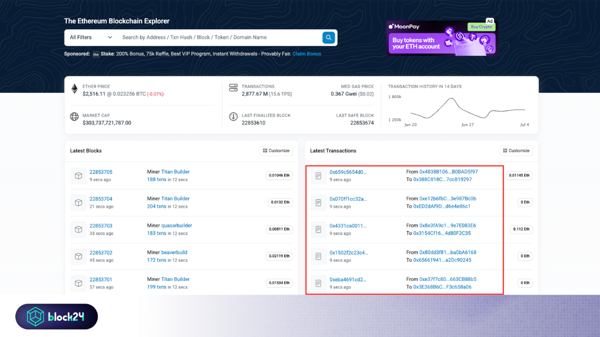 EVM Address trên Etherscan