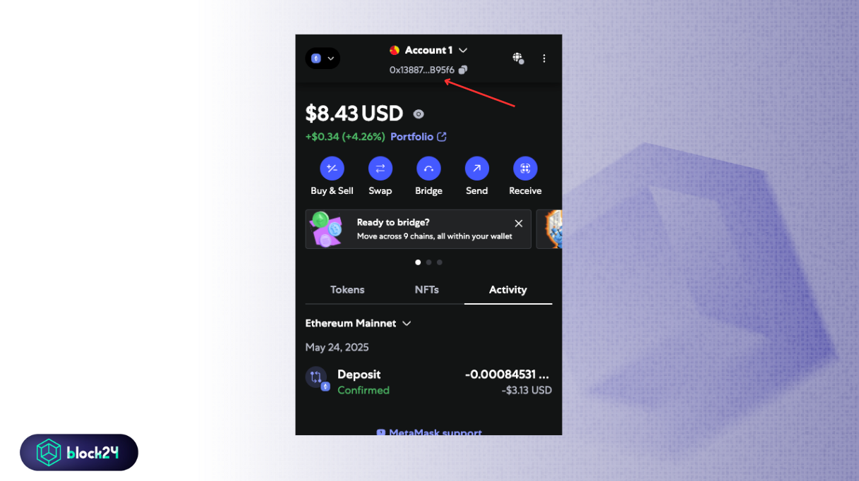 Địa chỉ ví EVM Address trên MetaMask