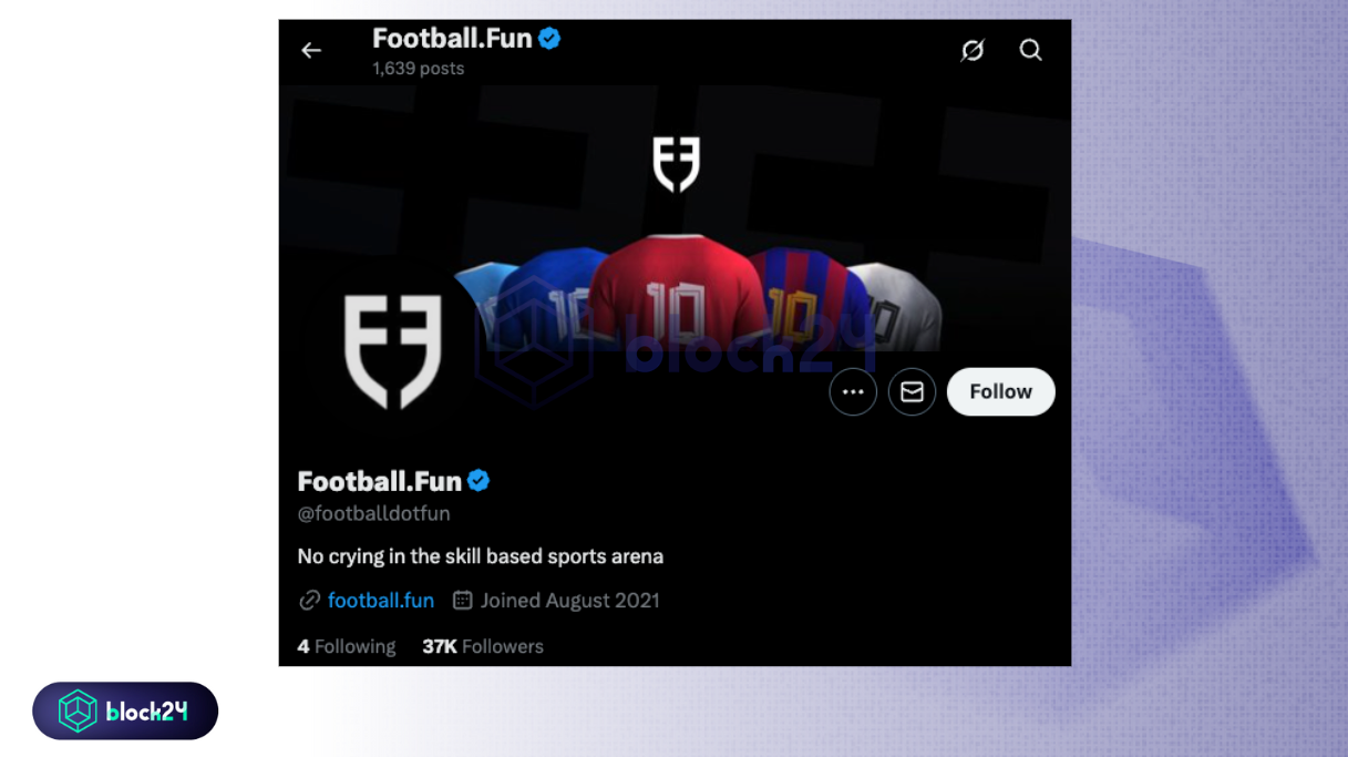 Lượng theo dõi trên X của Football.Fun