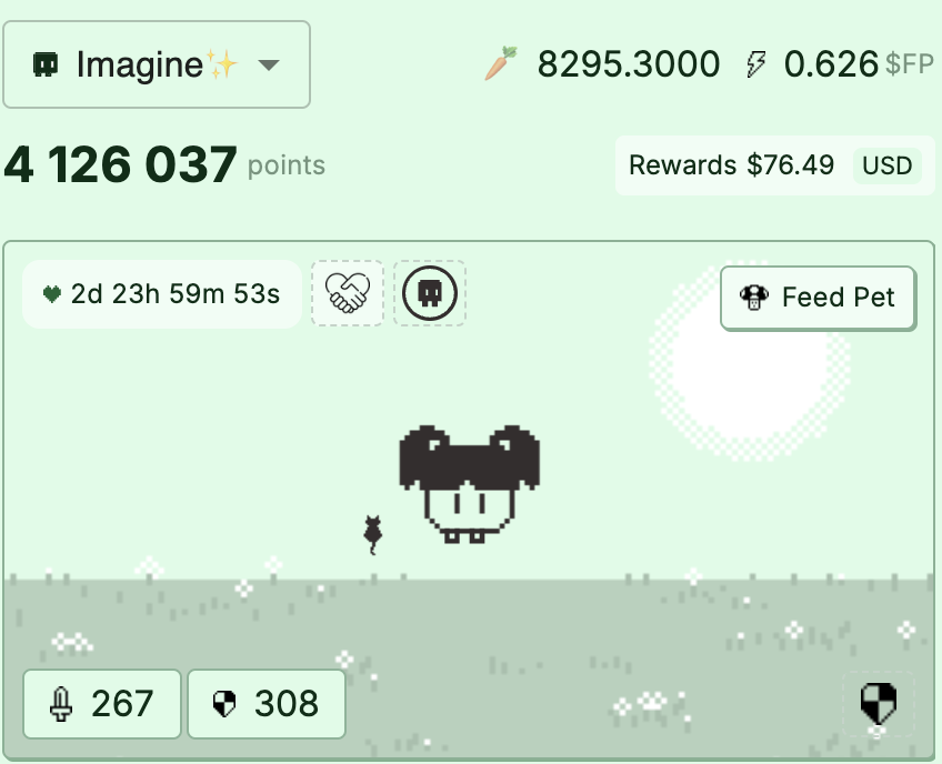 Giao diện game trên Fren Pet