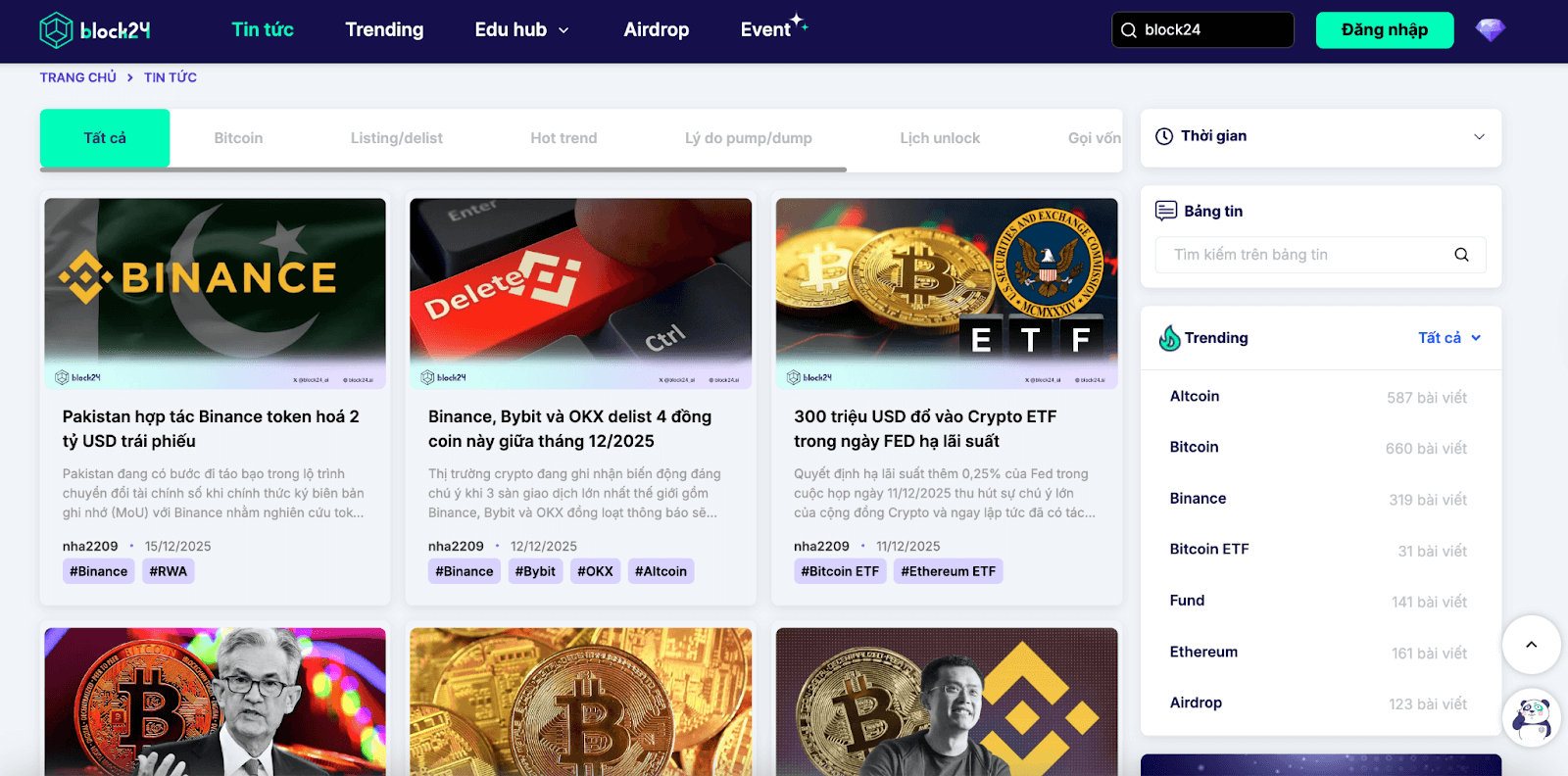 Trang tin tức tại block24.ai