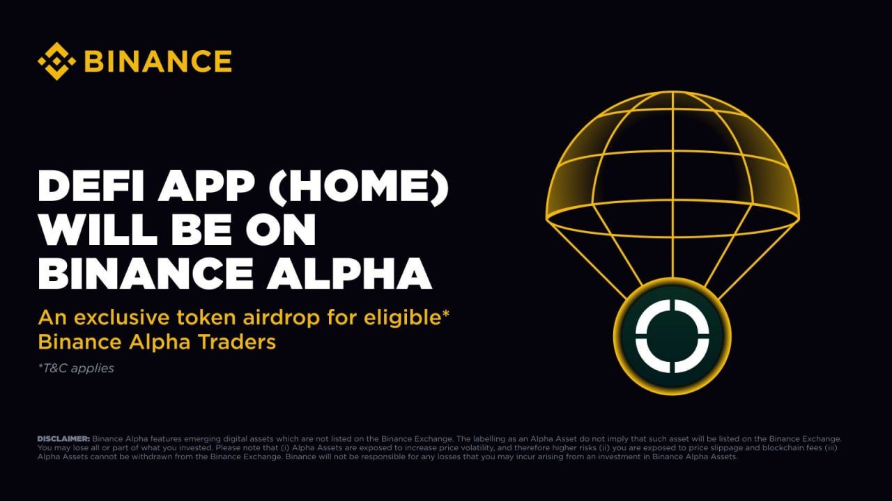 Binance Alpha sẽ airdrop token HOME vào ngày 10/6/2025!