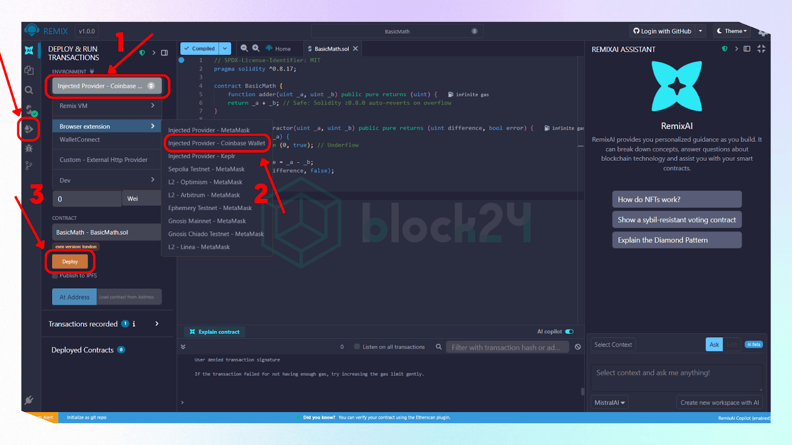 Kết nối ví và Deploy smart contract vừa mới tạo