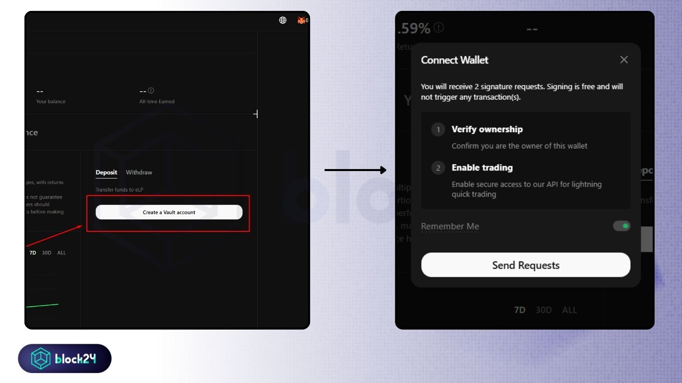 Tạo Vault account