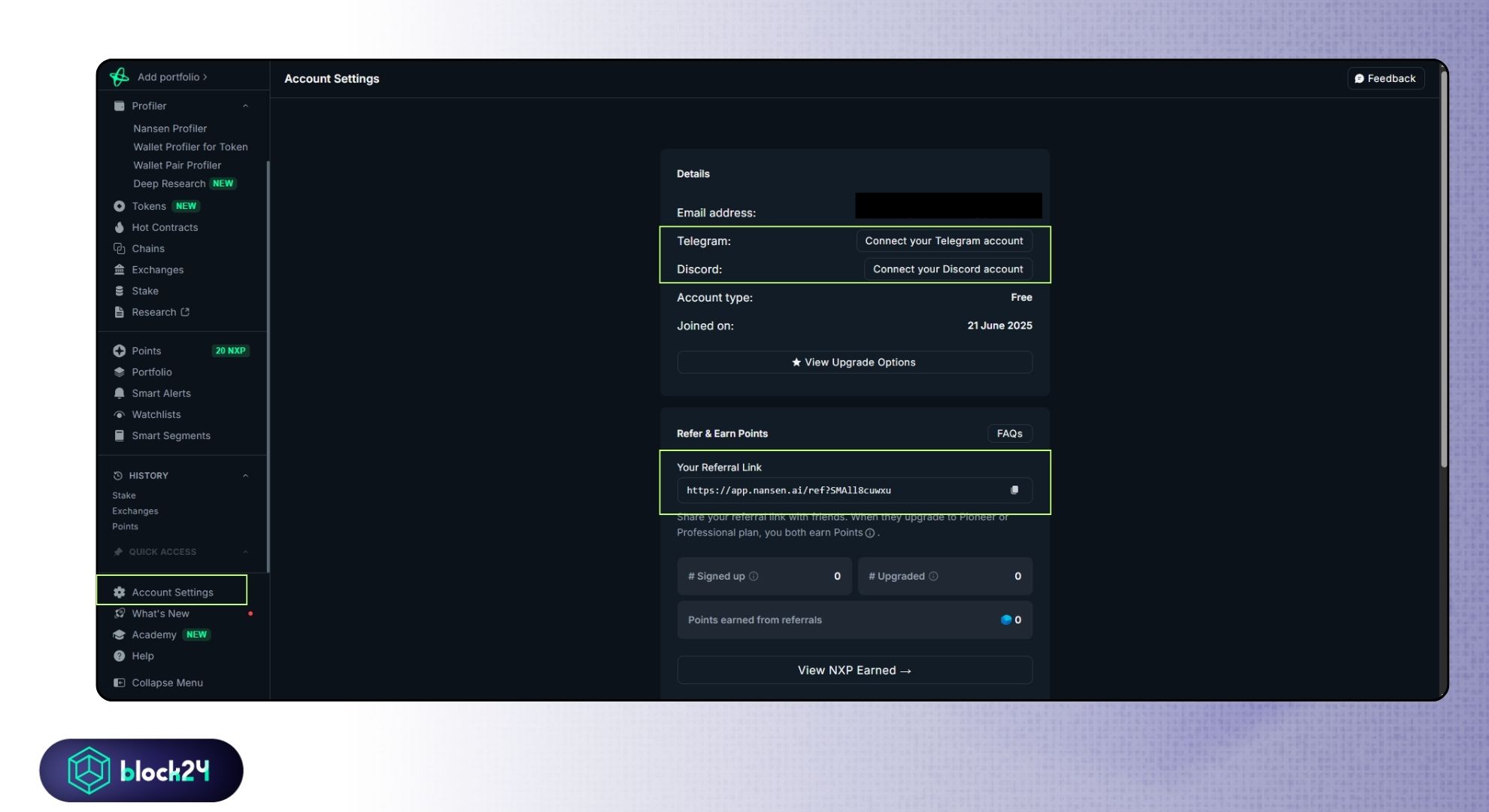 Liên kết tài khoản Telegram và Discord