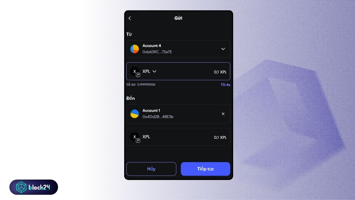 Gửi XPL đến ví khác