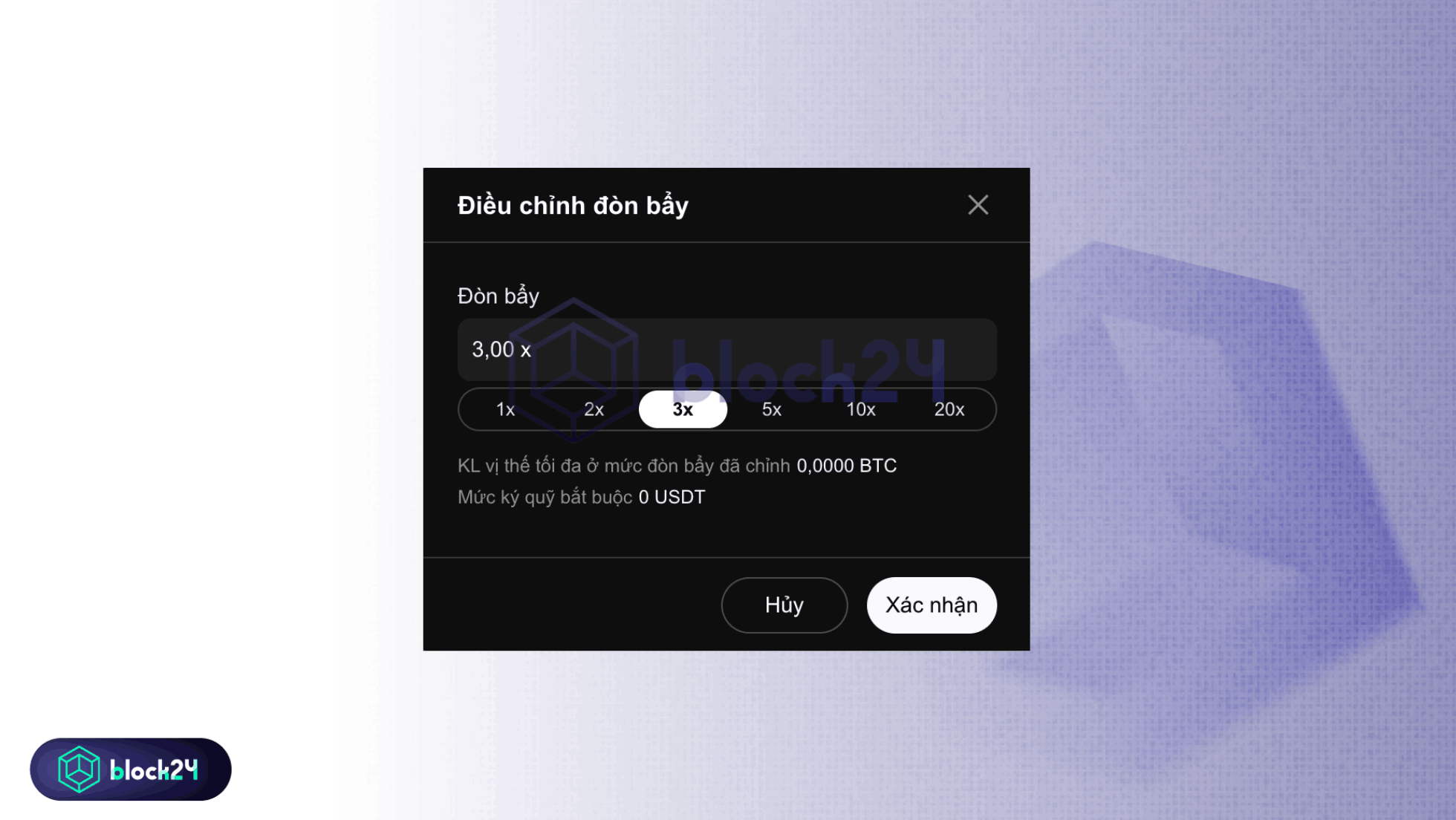 Chọn chế độ ký quỹ và đòn bẩy trên OKX