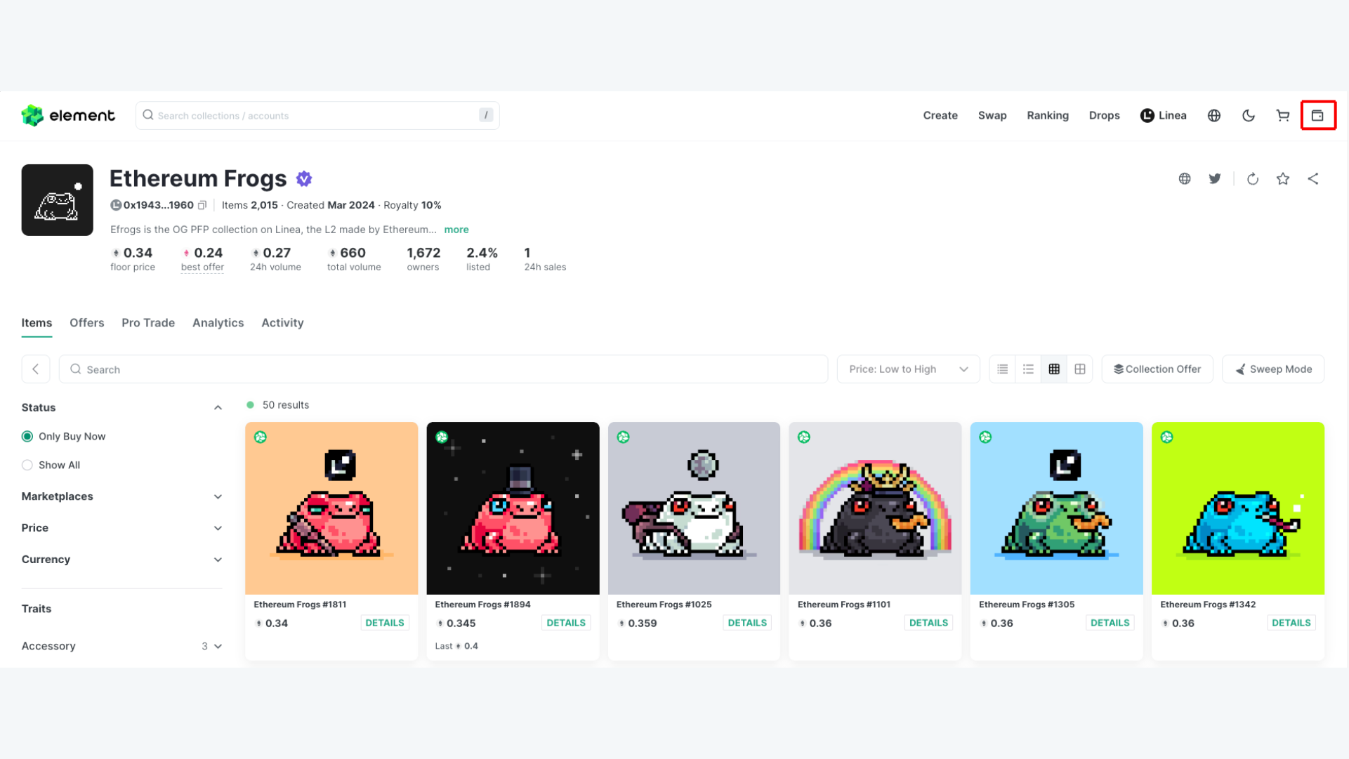 tương tác dApp trên Linea