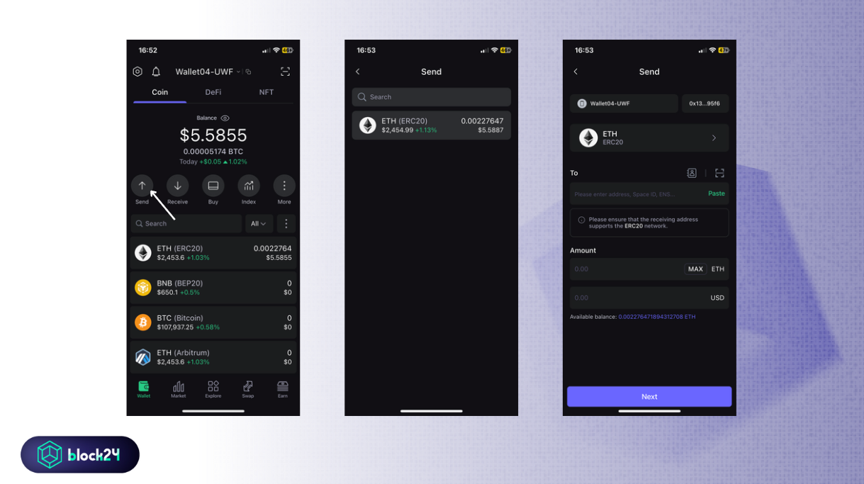 Các bước gửi coin/token trên SafePal
